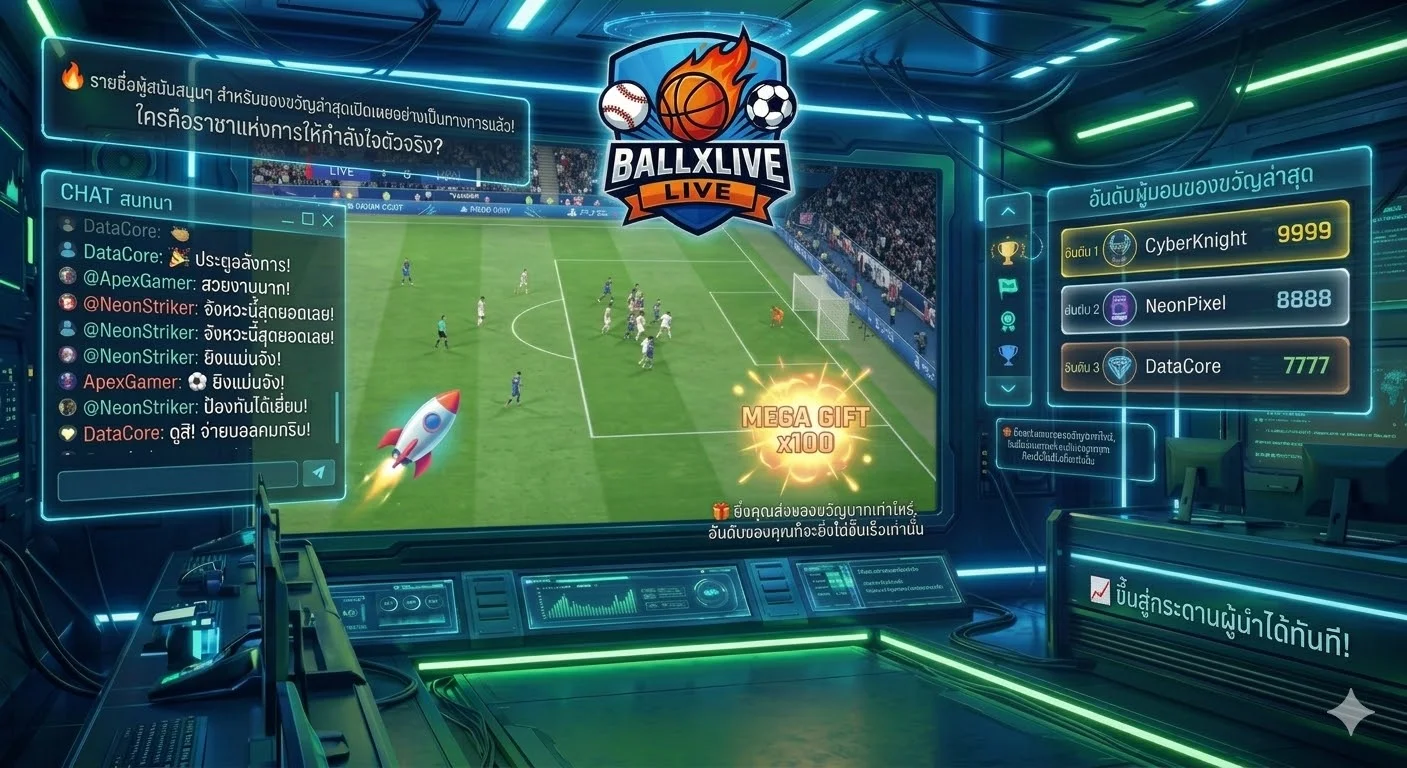 BALLXLIVE ถ่ายทอดสดฟุตบอลแบบเรียลไทม์ พร้อมแชทสด ดูบอลออนไลน์คุณภาพสูง ระบบไลฟ์สตรีม 2026